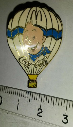 Pin Globo a Aire Caliente Globo Coca Cola Mc Donald Tintín Versión Blanco - Imagen 2 de 3