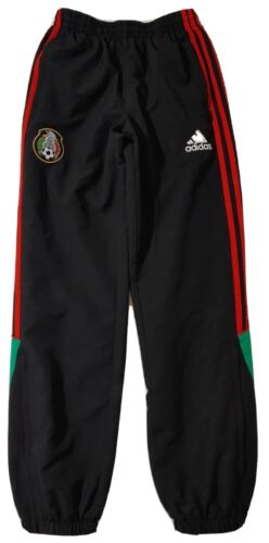 Adidas Mexico Pants Youth Large Black Azteca Warrior Gold Seleccion Mexicana - Picture 1 of 10