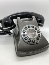 Metropolis Vintage Style Desk Phone Push Button Retro Style Black Silver Conair