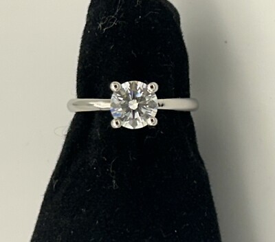 14kt Gold 1.25 CT Solitaire Brilliant Round Cut Lab Created Diamond Ring Size 7