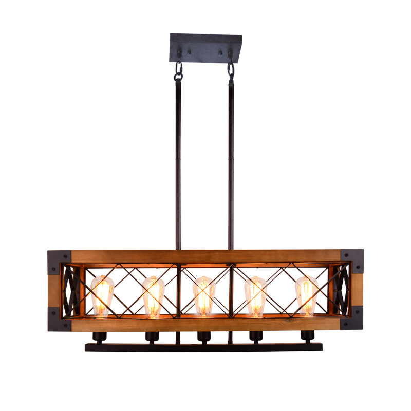 Farmhouse Wood Chandelier Kitchen Island Pendant Light Fixture Ceiling