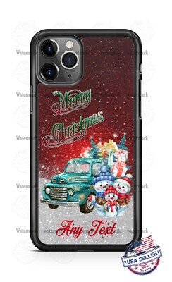 Christmas Antique Pickup Truck Snowman Custom Phone Case For iPhone Samsung etc