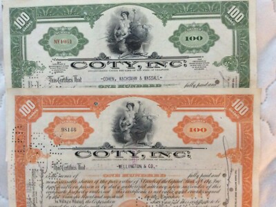 Set of 4 Coty,Inc. Stock Certificates