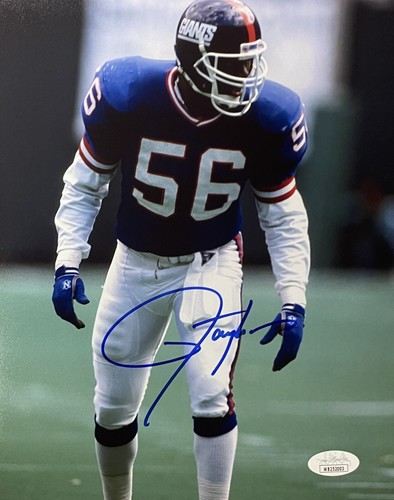 Photo Signée Et Encadrée Lawrence Taylor - Authentifiée JSA - 8x10 Pouces - HOF GOAT - New York Giants