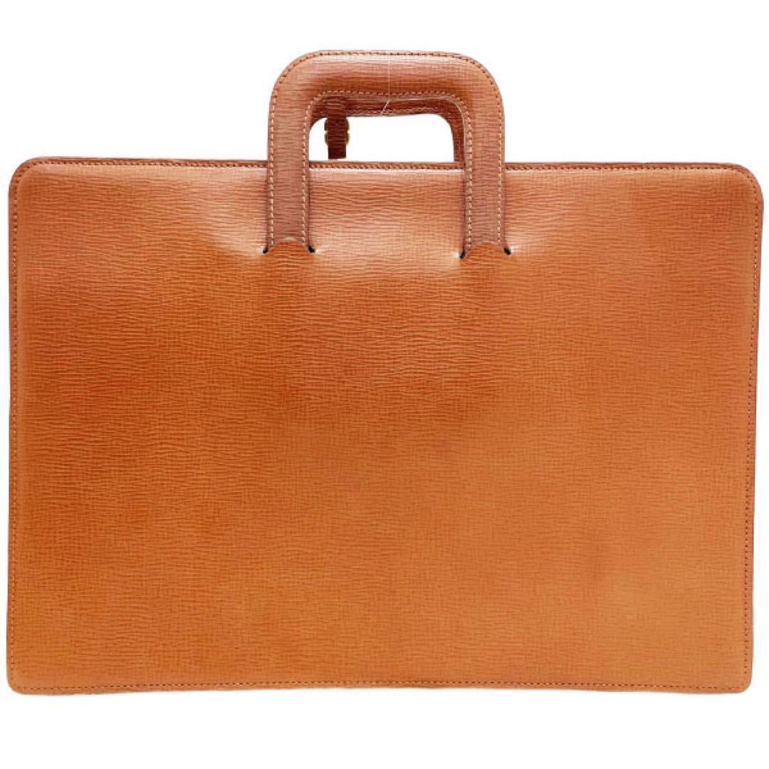 Unused Burberry Business Bag Brief Leather Brown Gold From Unused Burberry Business Bag Brief Leather Brown Gold From