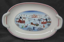 Villeroy & Boch Naif Christmas Laplau Pickle Dish Oval Plate Serving Tray snack
