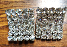 2 Stunning Vintage Tiptoe Rhinestone Dress/ Shoe Clip jewelry