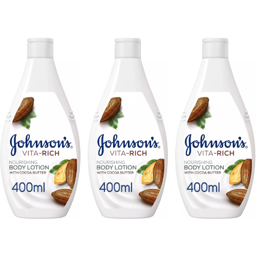 3X Johnson's Body Lotion Vita-Rich, Nourishing Cocoa Butter