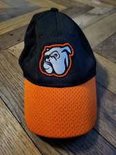 Augusta Youth Baseball Hat With Embroidered Bulldog Black And Orange