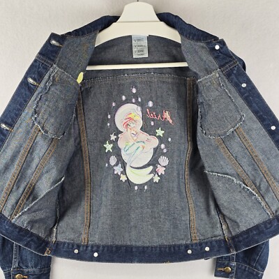 アリエルジャンパー Vintage Disney Shop Ariel Kids Girls Sz L Denim Jacket Little