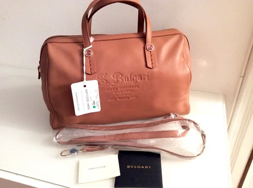 Bulgari  Calf Skin leather  double handle Handbag- Crossbody Strap - NWT