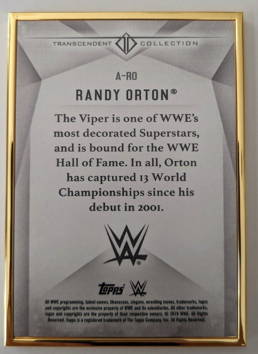 WWE Randy Orton *Rare* Transcendent 2019 Auto Signed WWE Randy Orton *Rare* Transcendent 2019 Auto Signed