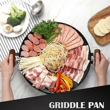 Open Box, Kitchen Non Stick 13.5" BBQ Griddle Grill Pan, Ceramic Coating Skillet