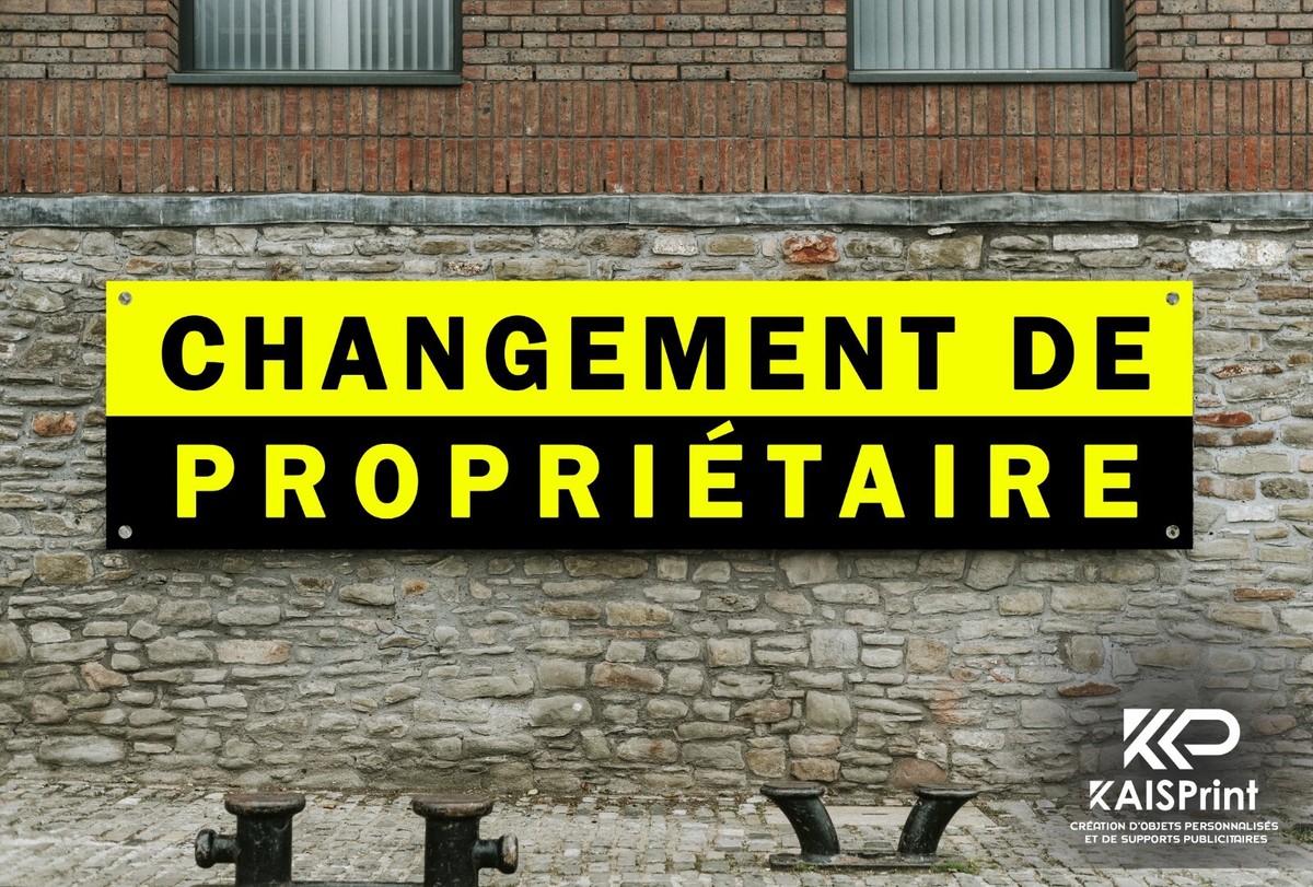 Bache / Banderole Changement De Proprio – 200cm X 50cm – Livrée Chez Vous En 48h