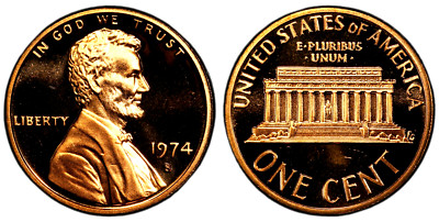 1974 S BU +  PROOF LINCOLN MEMORIAL CENT