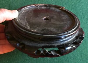 Carved Wood Display Stand fr Chinese Kangxi Porcelain Vase Lamp Base Censer Bowl