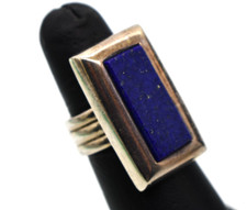 Designer Large Statement Sterling Silver Blue Lapis Lazuli Ring Size 7