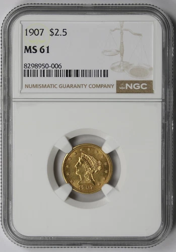 1907 Liberty Head Quarter Eagle Gold $2.5 MS 61 NGC