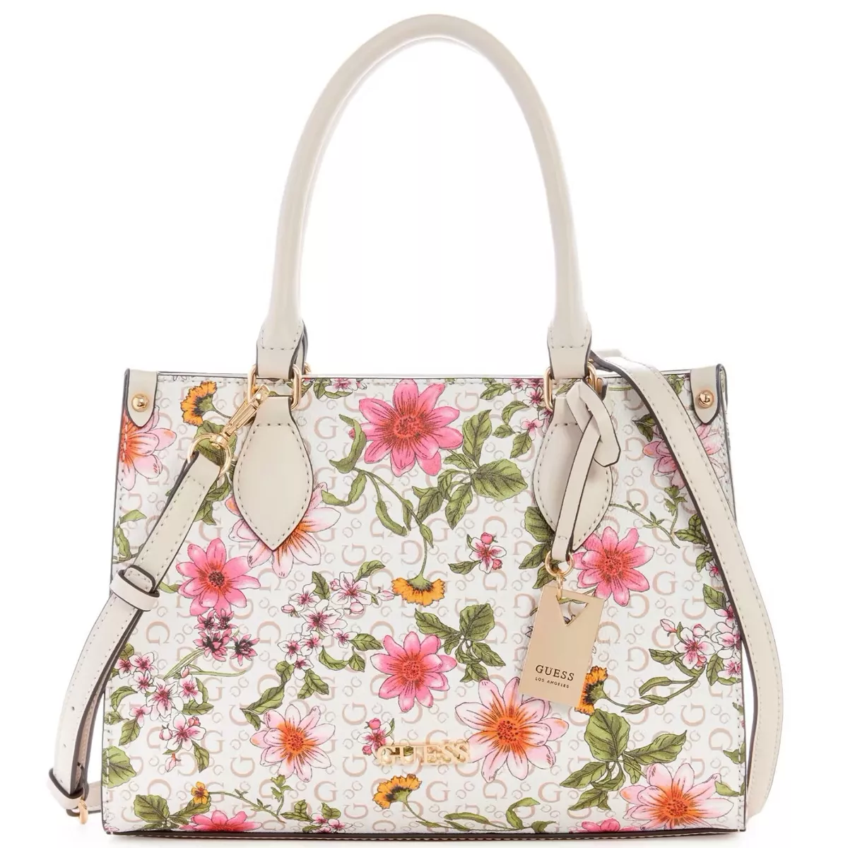 SALE NEW GUESS Women's Pink Floral Print Logo Tote Handbag Purse Set | eBay