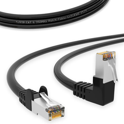 CAT 6 Patchkabel Netzwerkkabel 90° Winkelkabel Ethernet LAN Internet Kabel DSL