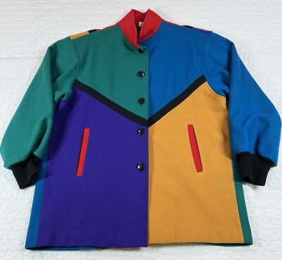 Michelle Francois Coat Women's L Vintage 80s Wool Blend Color