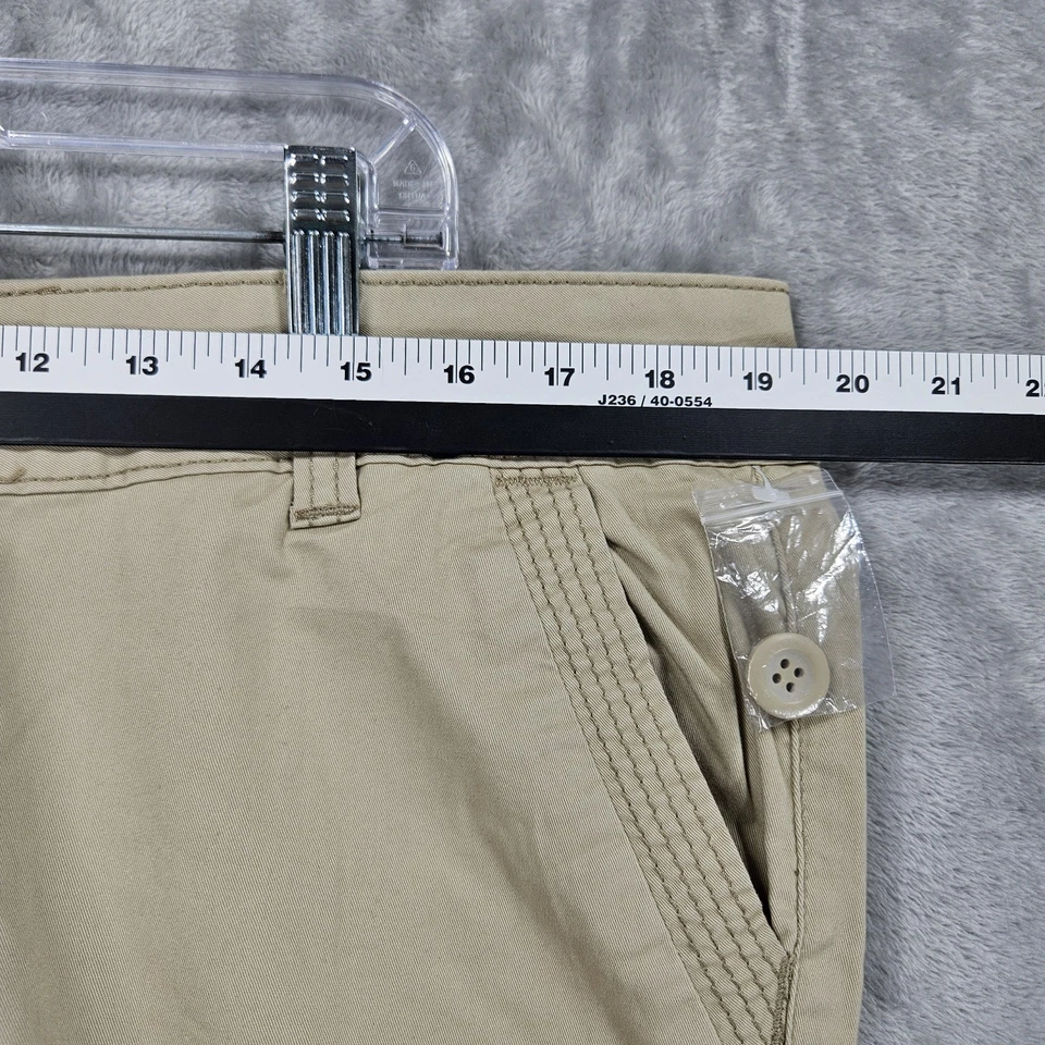 Pantalones Maurices Mujer Talla 13/14 Color Tostado Dos Bolsillos Delanteros Pierna Ancha Cremallera Botón Foto 4 de 4