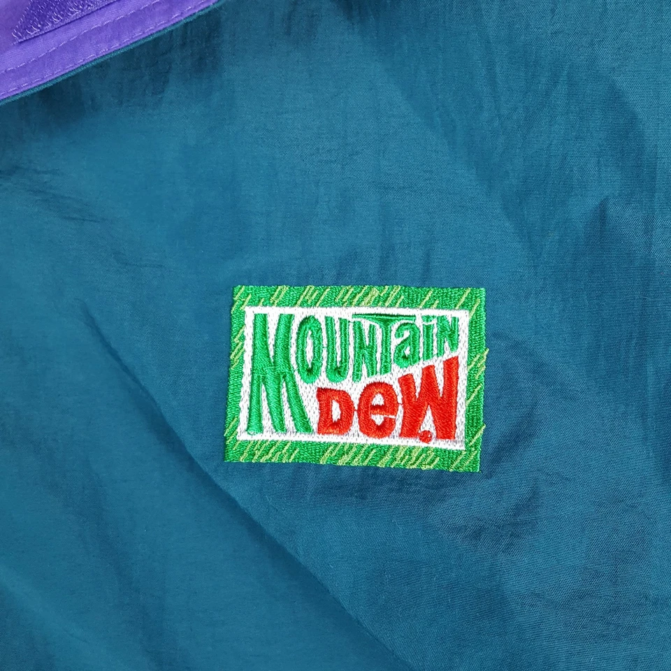 Vintage 90s Mountain Dew Worker Promo Men's Size L Anorak Windbreaker Jacket - Image 3 of 4