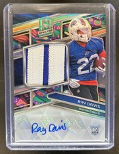 2024 Panini Spectra Ray Davis Patch Auto RC Psychedelic #/5 Bills Rookie