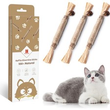 3 Pack Natural Silvervine Sticks Cat Toys, Catmint Blend Sticks, Catnip Kittens