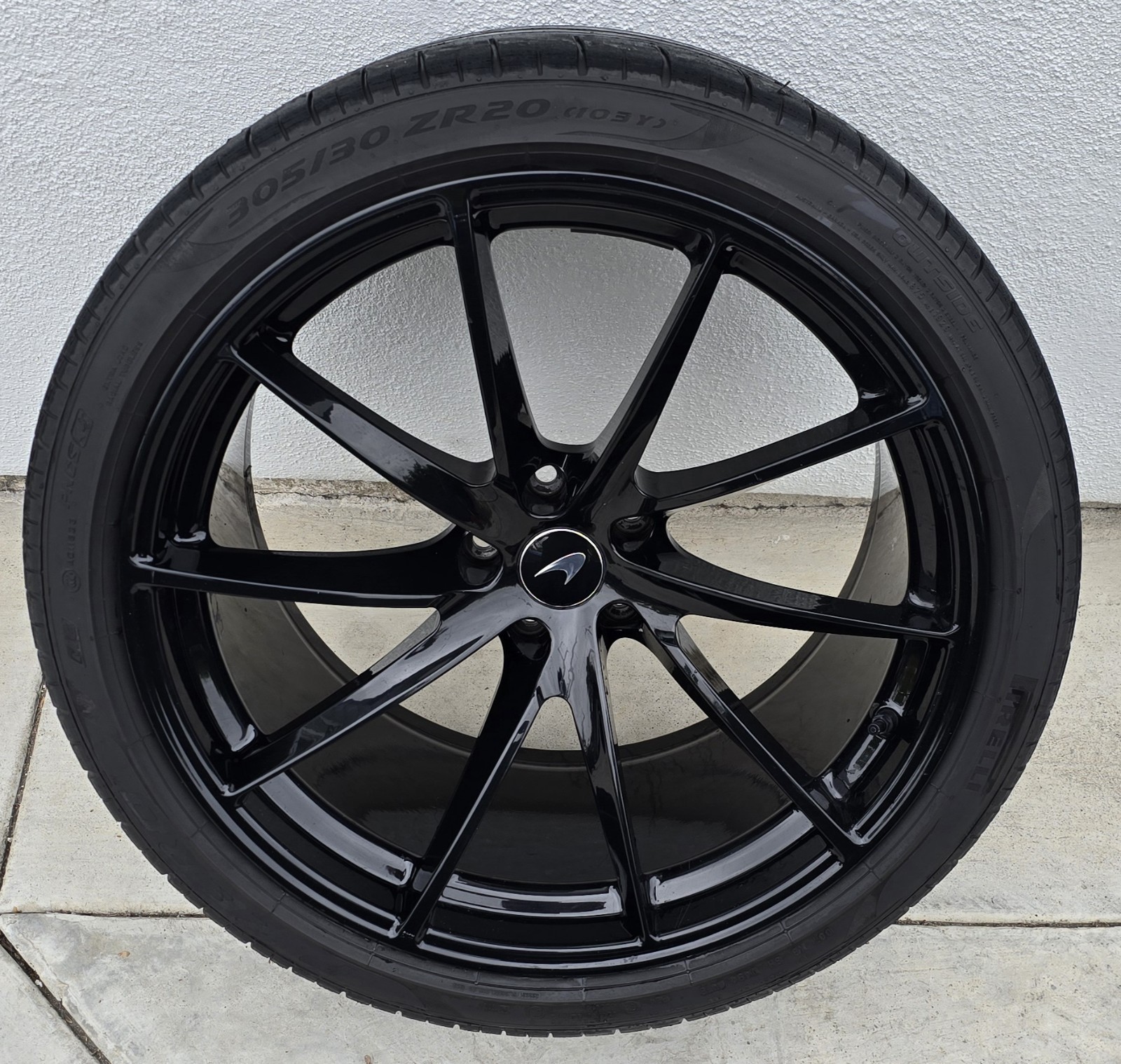 19 MCLAREN GLOSS BLACK RIM 720S OEM GENUINE WHEEL FORGED LIGHT 14B0405 Front 77