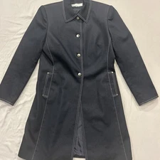 Tahari Arthur Levine Vintage Women’s Denim Look Blazer Fitted Dark Blue  Size 6P