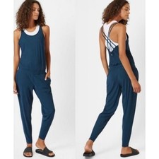 Sweaty Betty Explorer Strappy Blue Jumpsuit Lightweight Travel Casual Womens XS