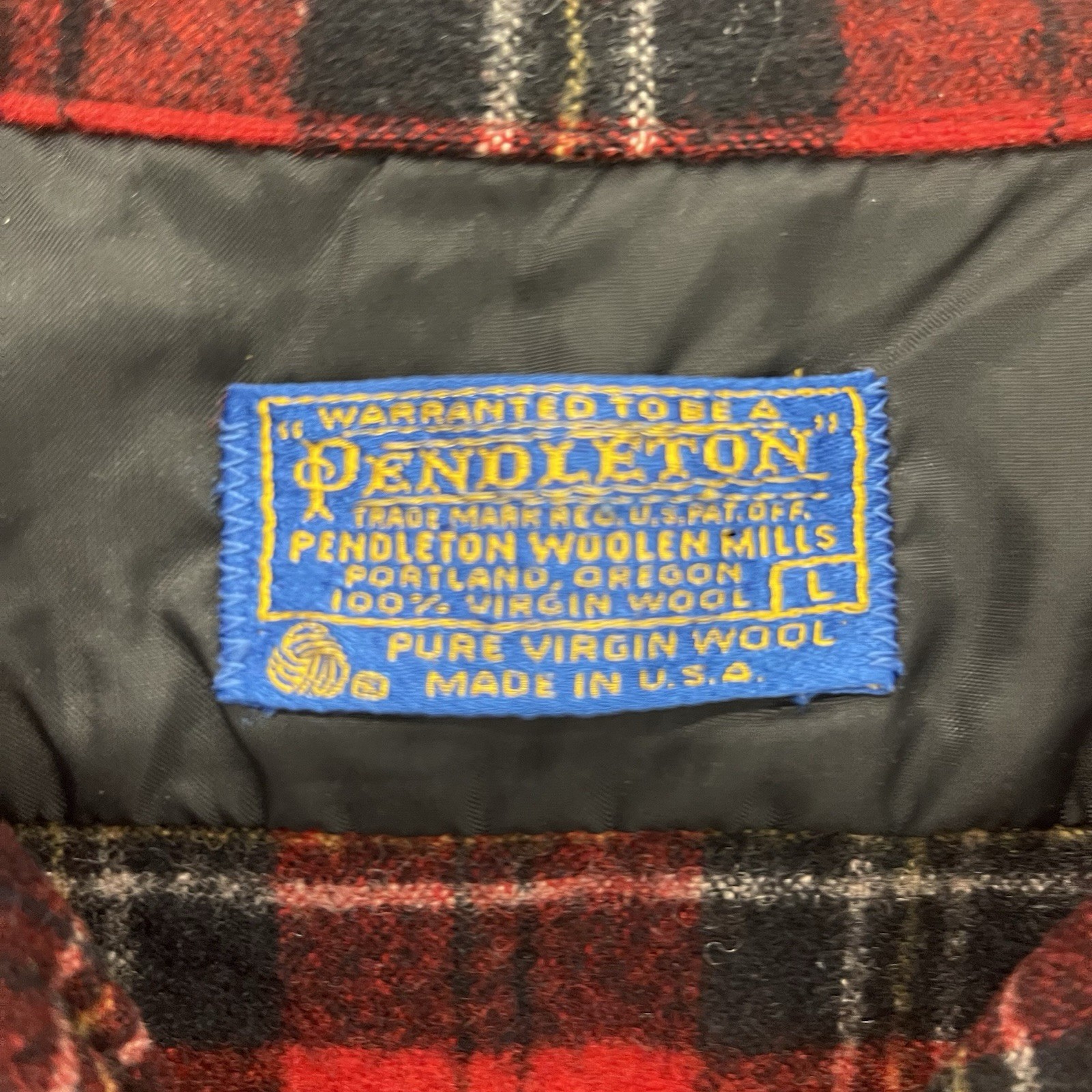 Vintage Pendleton Plaid Wool Loop Collar Board Sh… - image 5