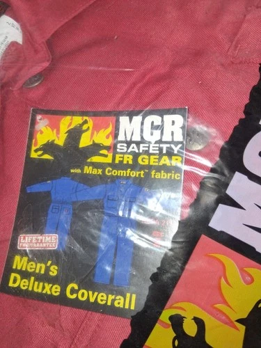 MCR Safety Deluxe FR Coverall DC1R52 Flame Resistant Regular Size 52 NWT Red image 2