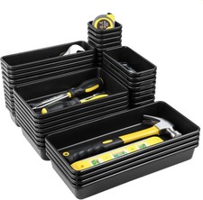 60pcs Tool Box Organizer Tray Divider More Large Sizes-5 Sizes Desk Drawer Orga