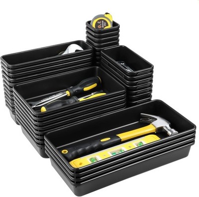 60PCS Tool Box Organizer Tray Divider, More Large Sizes-5 Sizes Desk Drawer Orga