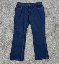 Origin Bootcut Fit Jeans Mens 38x34 Dark Blue Wash Heavy Denim Straight USA