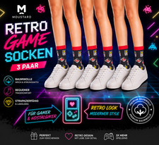 Moustard Cotton Gaming Socks 3er Pack | Retro...