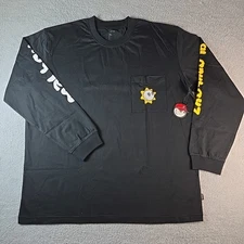 Malbon x Glogang Gloryboyz Long Sleeve Shirt Men's XL Black Golf Streetwear NWT