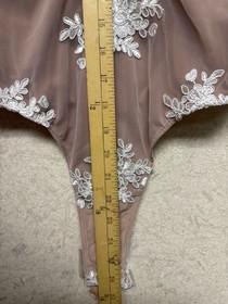 For Love & Lemons Skivvies Bodysuit XS NWT Sheer Lace Embroidered Nude Ivory NEW