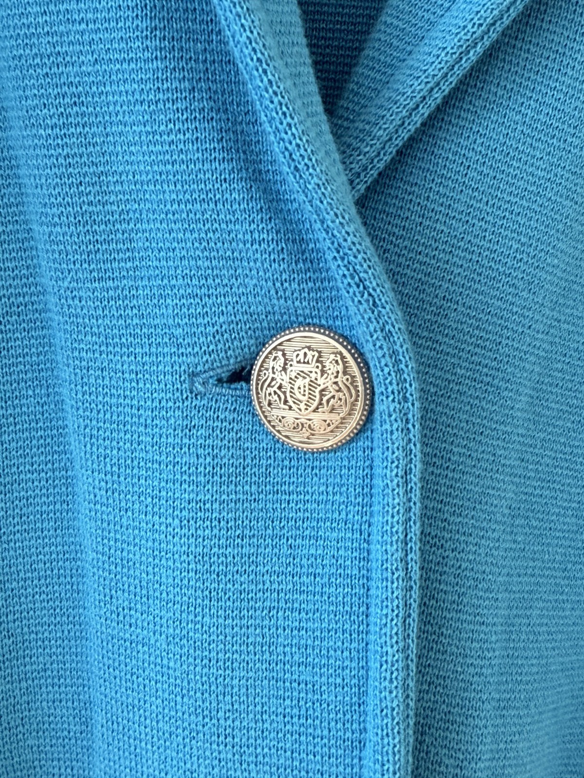 TALBOTS Patch Pocket Sweater Blazer Turquoise Blu… - image 5