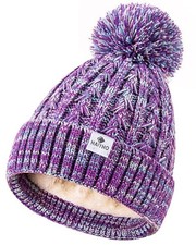 HAITHO Kids Toddler Winter Hat with Pom Pom, 2 Size 7-12 Years Multicolor-02