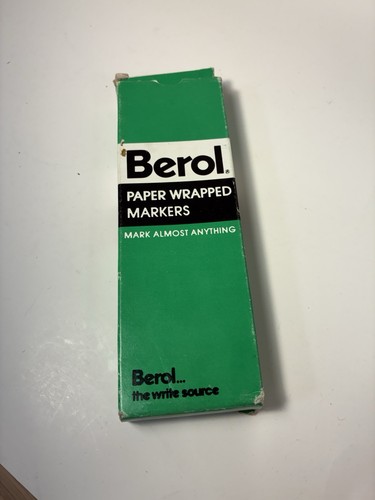 7 Berol Vintage Paper Wrapped USA Marker Black 173T In Original Box