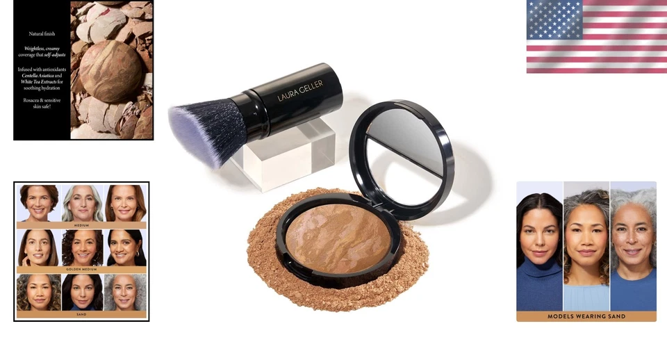 Color Correcting Foundation, Sand + Kabuki Brush Set - Image 2 of 4