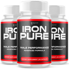  3 Pack Iron Pure Advanced Male Support Supplement IronPure Vitamin 180 Capsule