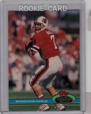 BROWNING NAGLE 1991 STADIUM CLUB FOOTBALL CARD#326 ROOKIE NEAR EX++MT. rookie card picture