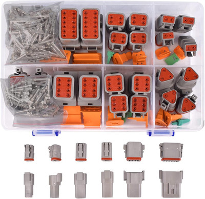 174Pcs 12 Kits DT Series DT Connector Kit 2 3 4 6 8 12 Pin Connectors with Size 