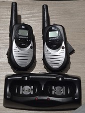 Set Of 2 Audiovox Walkie Talkies 2 Way With Charging Stand. Needs Cord