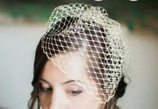 Veil Birdcage Blusher Wedding Veil in White with Comb NEW in Bag by Mariell