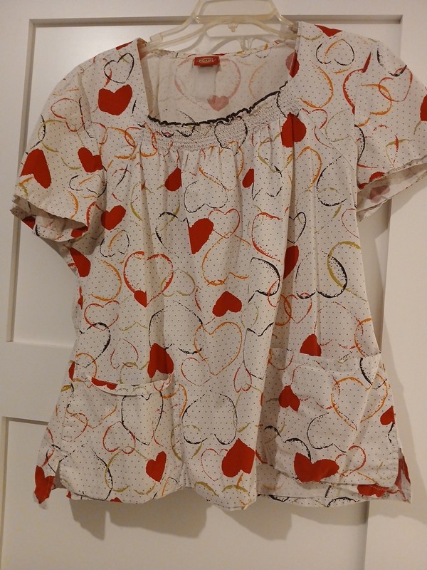 Dickies Women's Two Pocket Short Sleeved Scrub Top With Heart ❤️ Designs